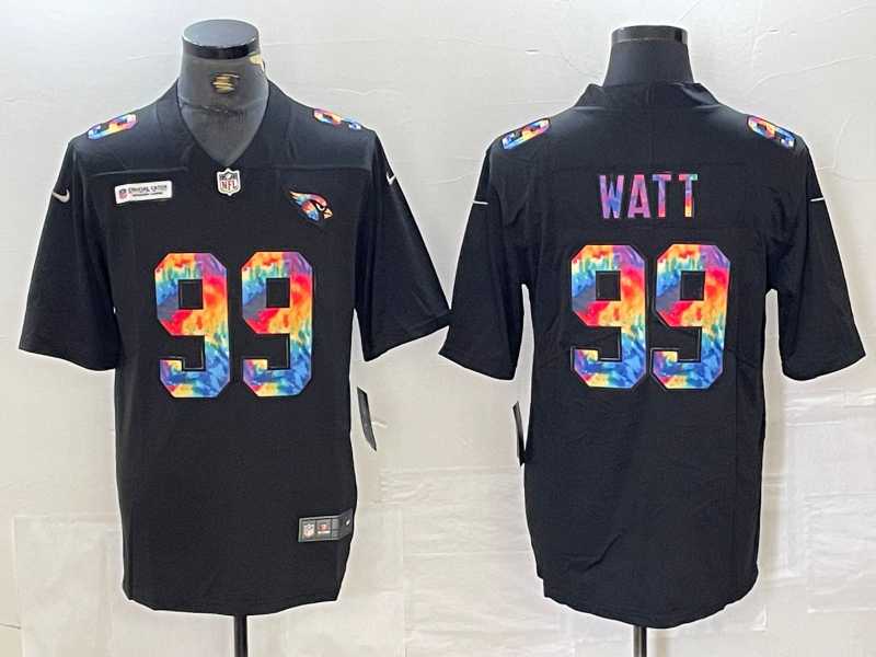 Men%27s Arizona Cardinals #99 JJ Watt Black Multi Color Black 2020 Crucial Catch Vapor Untouchable Nike Limited Jersey Dzhi